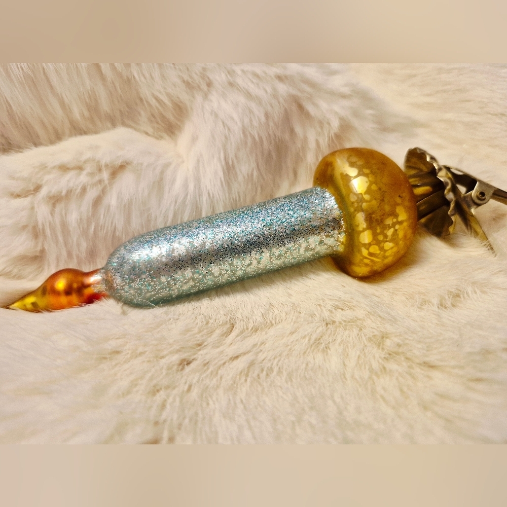 Vintage Handblown Ornament With Clip